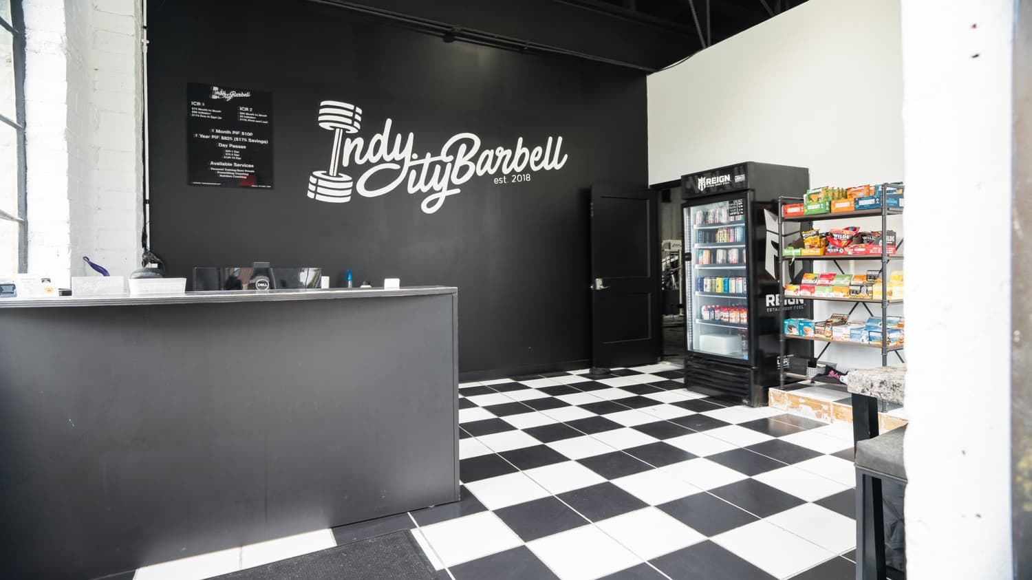 Free weight area at Indy City Barbell gym