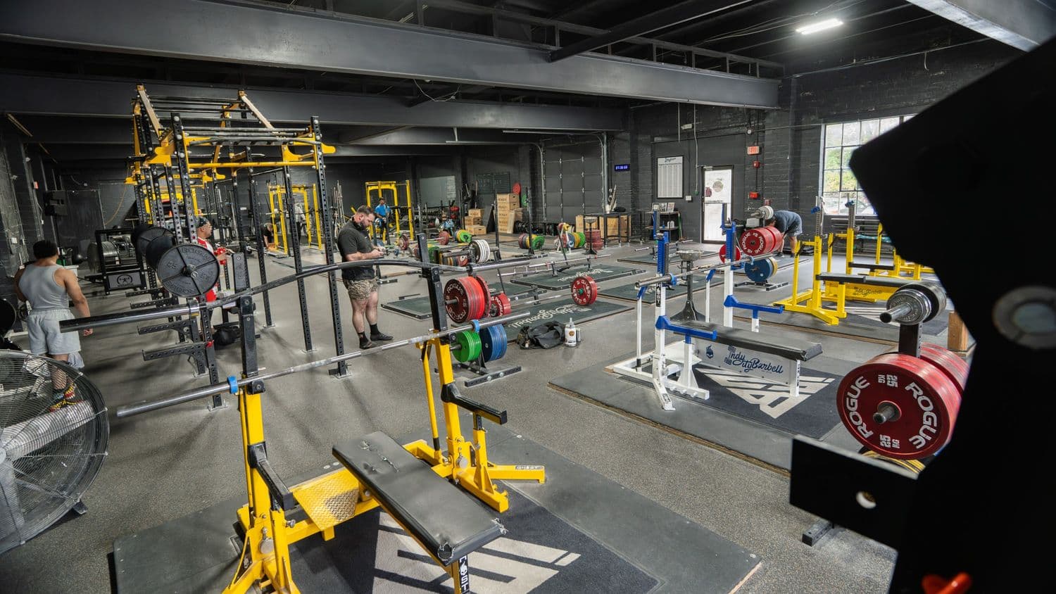 Training floor and equipment at Indy City Barbell, Indianapolis