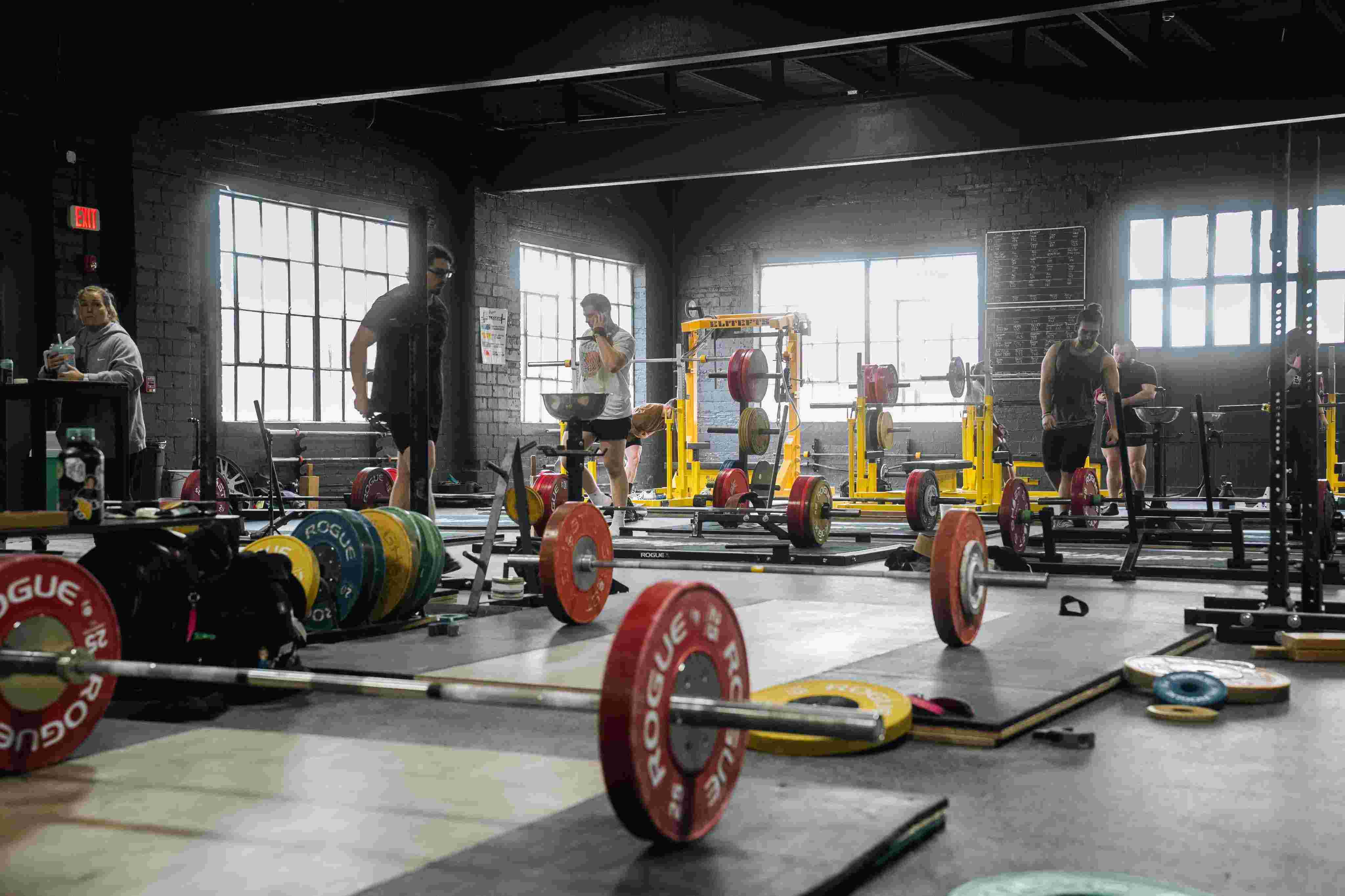 Group strength and conditioning team training class at Indy City Barbell