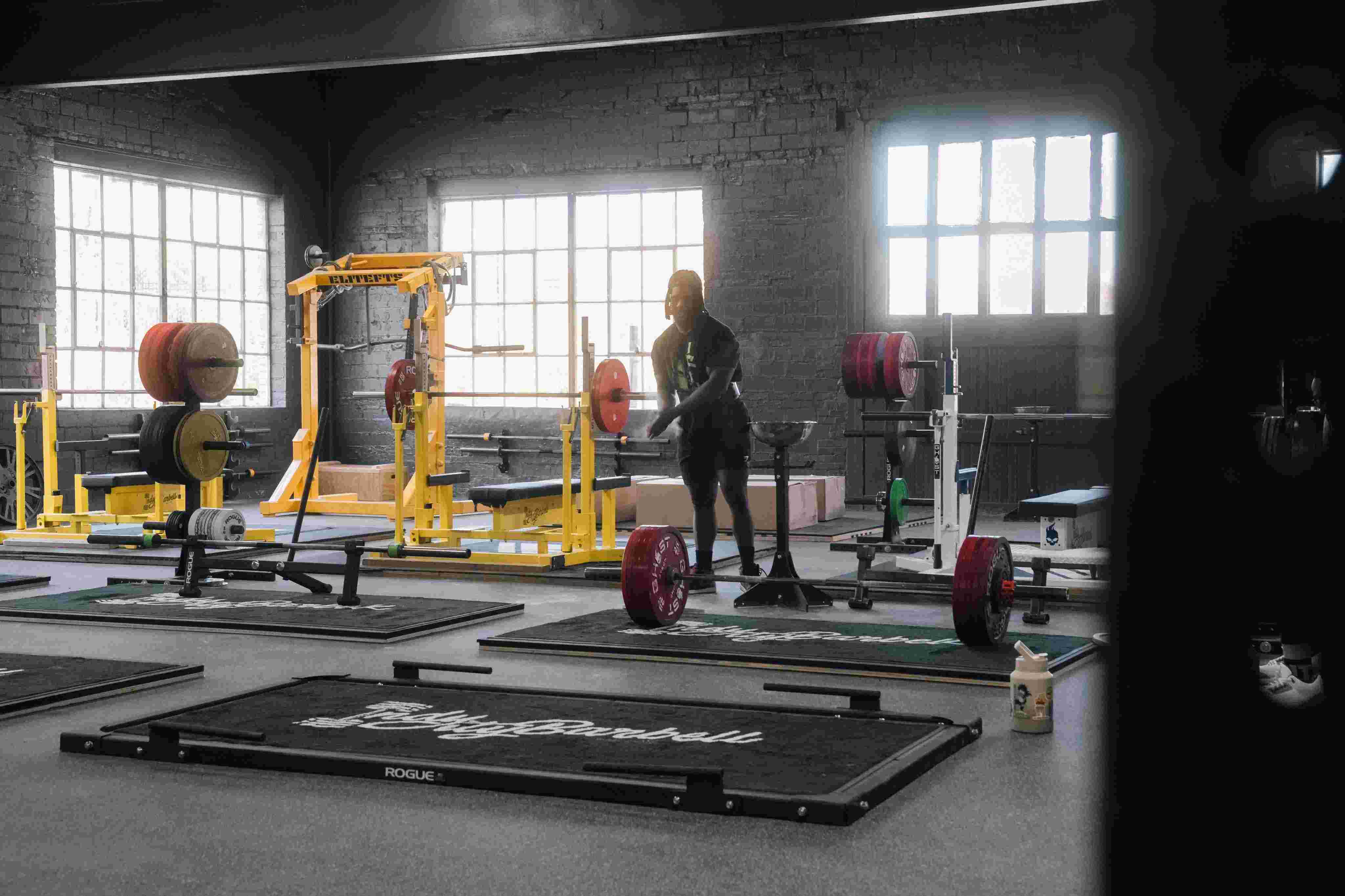 Specialty bars and strength equipment at Indy City Barbell powerlifting gym