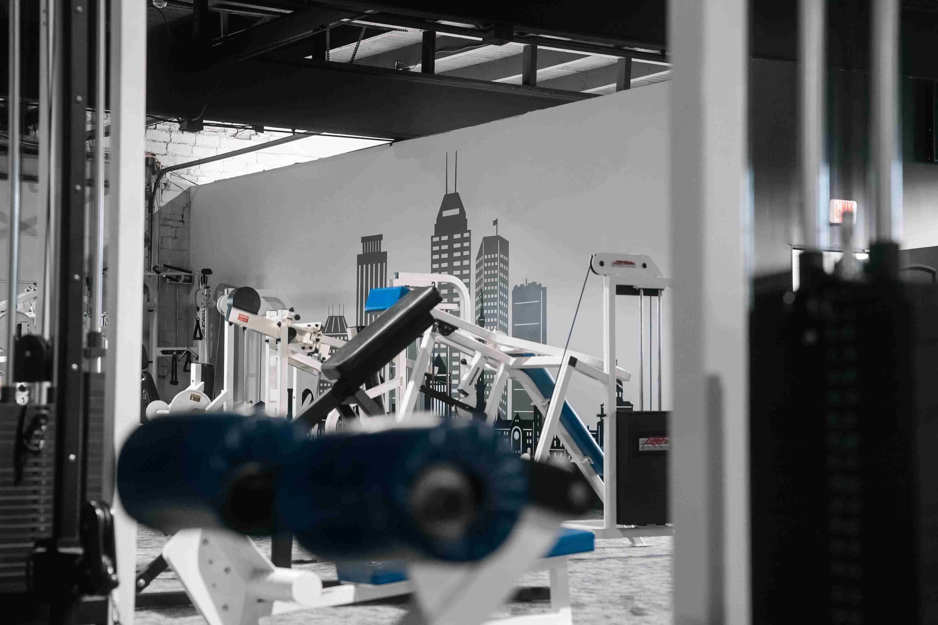 Selectorized machine zone at Indy City Barbell gym