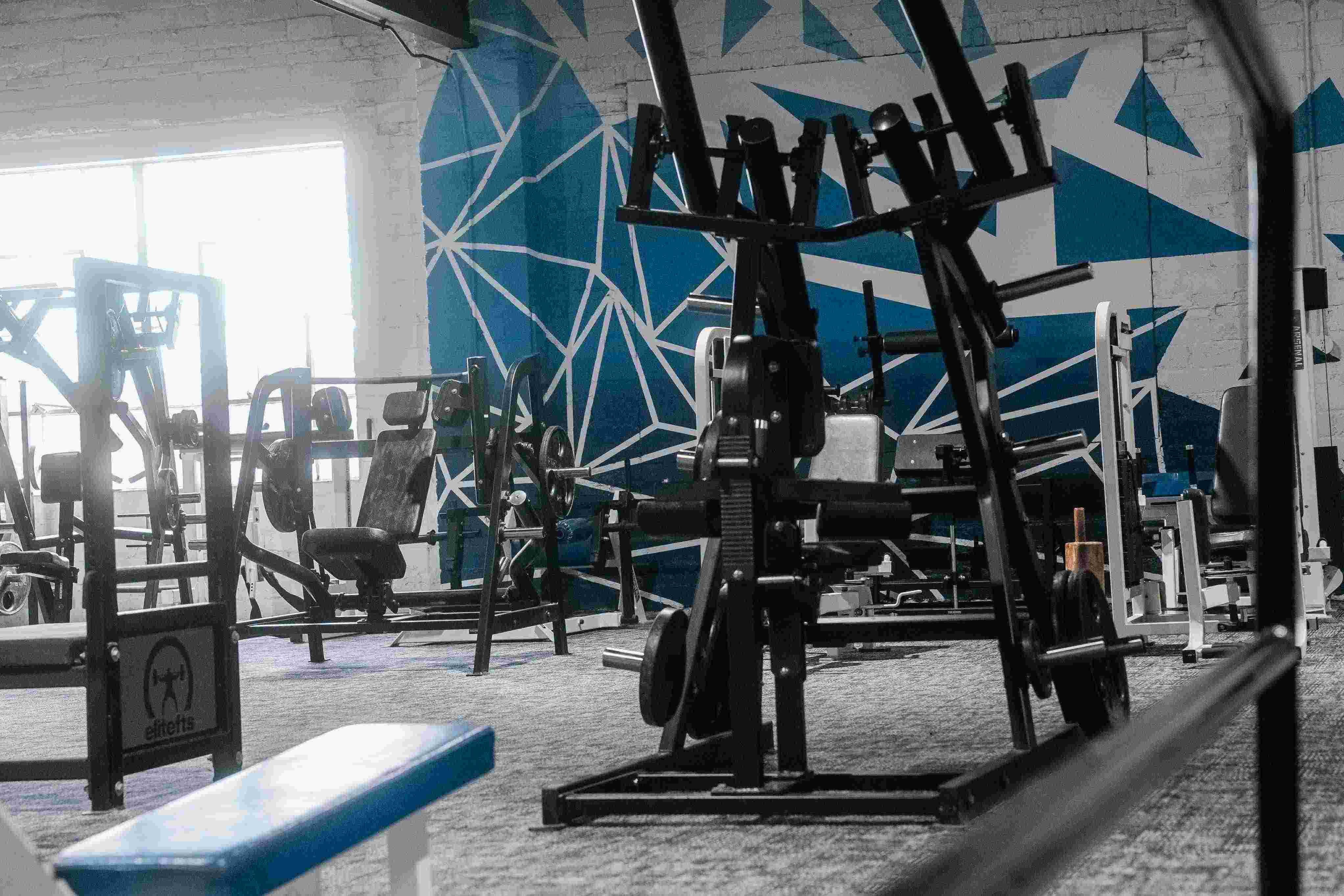 Open training floor for bodybuilding at Indy City Barbell in Indianapolis
