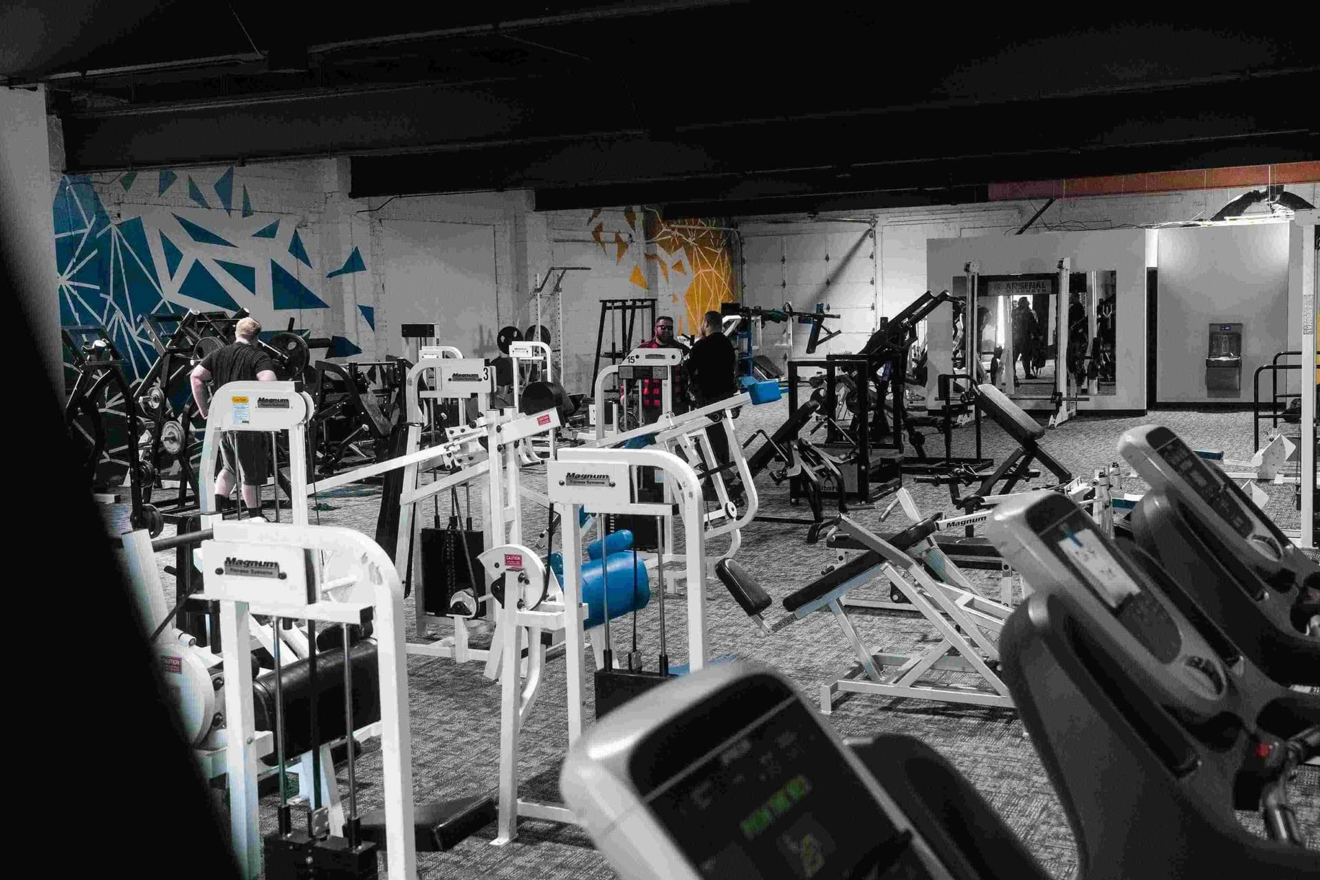 Open training floor for strength training at Indy City Barbell