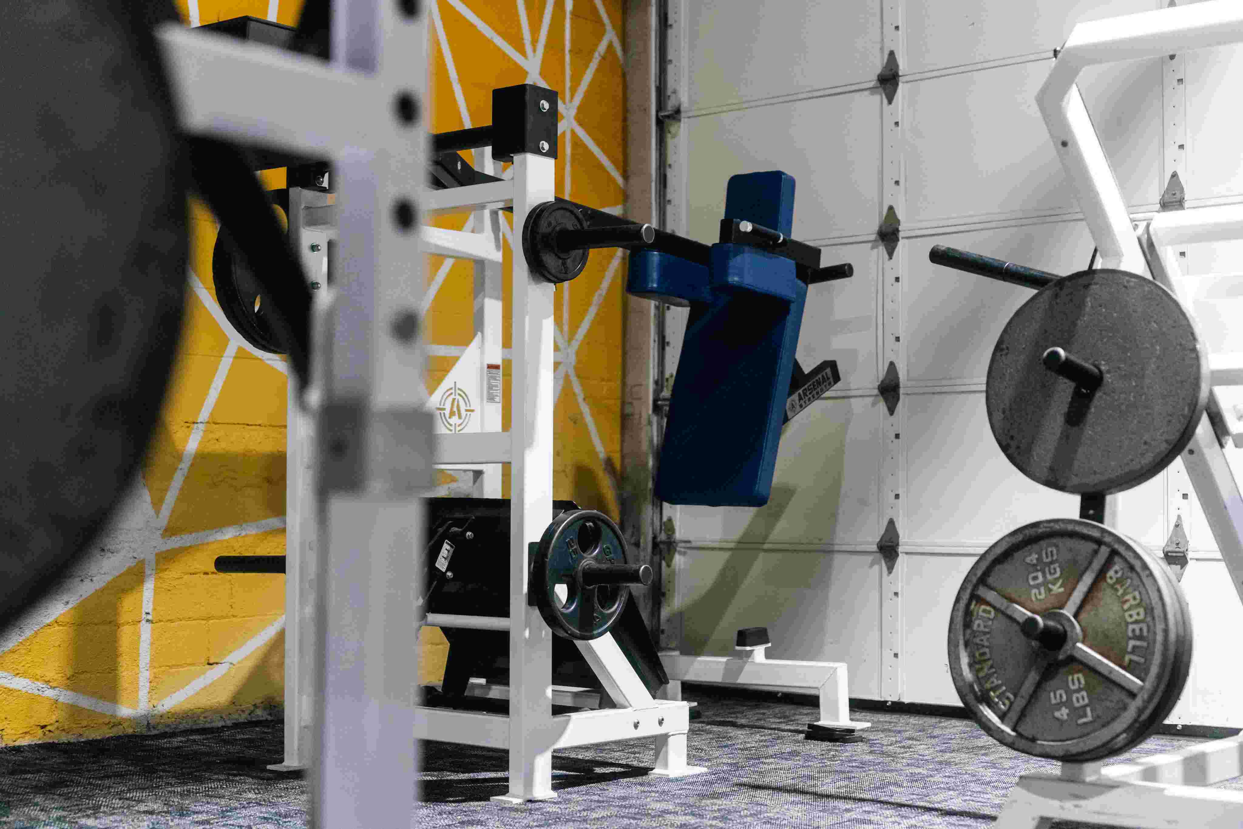 Strength training zone at Indy City Barbell workout gym in Indianapolis