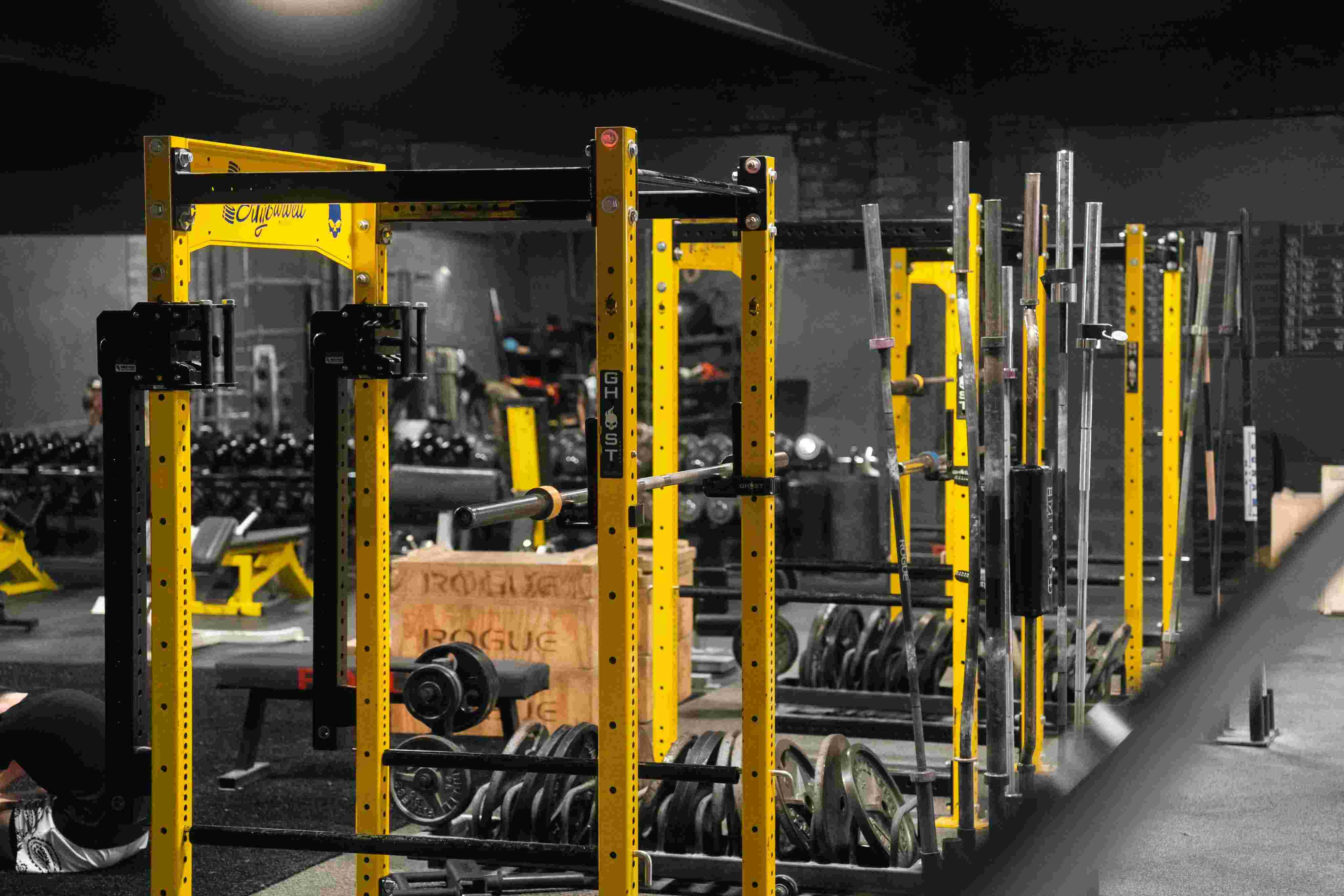Free weights and training equipment available with an Indy City Barbell membership